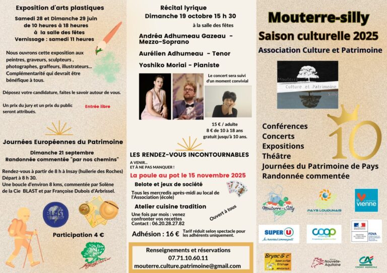 Lire la suite à propos de l’article FLYER 2025- ASSOCIATION CULTURE ET PATRIMOINE